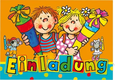 Produktbild von Einladungskarten Schulanfang 8 Karten mit Umschlag