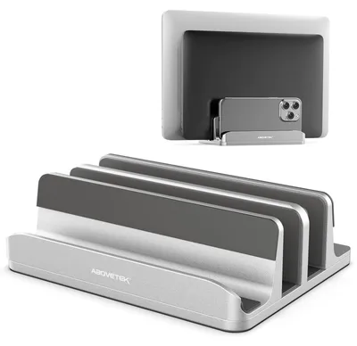 Zdjęcie produktu dla Stojak na laptopa pionowy - Aluminium - Do 17,3 cala - Srebrny