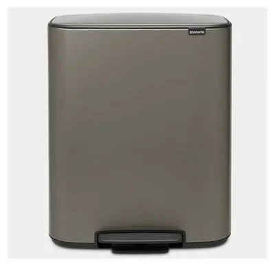 Image de Poubelle Bo Pédale 2x30l Platinium Tri Sélectif élégant Et Spacieux - Brabantia