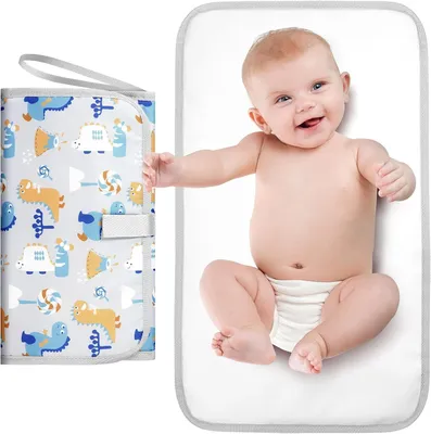Produktbild von Portable Wickelmatte, Faltbar, Wasserdicht, Für Neugeborene, Grau