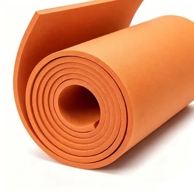 Image de Planche de mousse en caoutchouc, couleur orange, épaisseur 5 mm, dimensions 35 x 200 cm. Matériau en mousse EVA pour travaux manuels