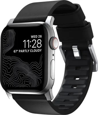 Productafbeelding van Nomad Active Pro Band voor de Apple Watch | 44/45/46/49 mm - Black / Silver