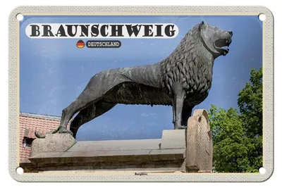 Produktbild von Blechschild Städte Braunschweig Burglöwe Architektur 18x12cm Schild