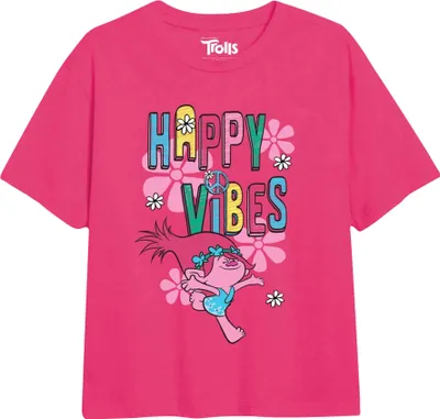 Obrázok produktu pre Trollovia - Tričko "Happy Vibes" pre dievčatá TV2457 (128) (fuchsiová)
