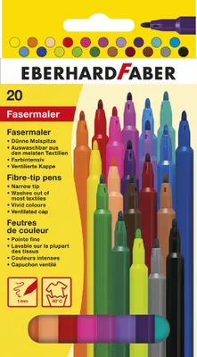 Produktbild von EBERHARD FABER Fasermaler rund 20er Kartonetui