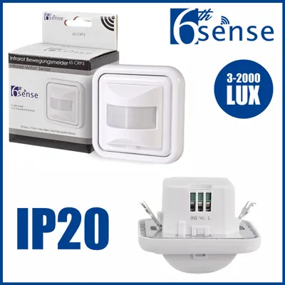 Produktbild von Unterputz Bewegungsmelder Bewegungssensor Melder 2/3-Draht 160° Infrarot PIR LED weiß