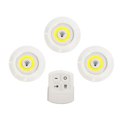 Produktbild von 3x COB Push Lampe mit Fernbedienung Batterie Dimmbar 200lm Unterbauleuchte Schranklampe Schrankleuchte