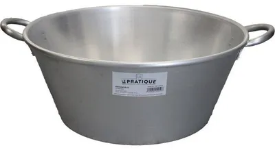 Image de Bassine à gras lourde LE PRATIQUE type Landaise Ø 50 cm 32 L Épaisseur 3 mm Anse alu