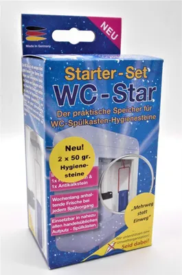 Produktbild von WC-Star WC Star der praktische Speicher für WC-Spülkasten-Hygienesteine Starter Set