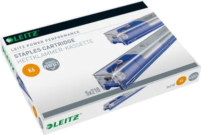 Image de Leitz 5591-00-00 5591 Heftklammern K6 - Einweg-Kassette, 5x210 Stück, blau
