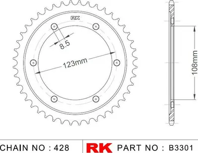 Obrázek produktu pro Rk řetězové kolo 428 60z ocel černá