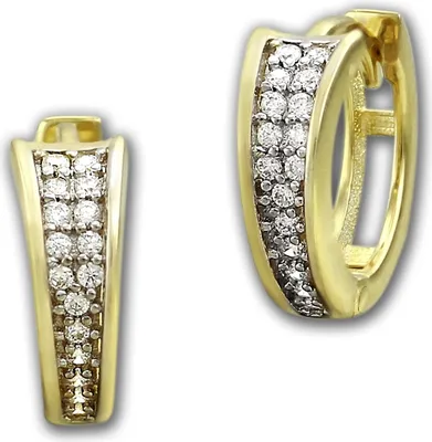 Imagen del producto de Aretes para mujer GoldDream, modelo Elegance, con circonitas blancas, tipo argolla, en oro amarillo de 333 quilates, referencia D2GDO529WY
