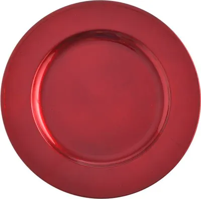 Image de Assiette décorative en plexiglas rouge, 22 cm | P0001-22_R