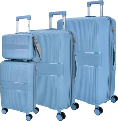 Produktbild von DYX 4 Rollen Trolley 4er Set S/M/L/Beauty Case Rom blau : blau Farbe vom Hersteller: blau