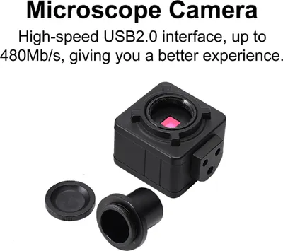 Imagen del producto de Cámara de microscopio USB portátil de 5MP, con ocular electrónico digital, sin necesidad de instalar controladores, alta resolución, cámara industrial de alta velocidad