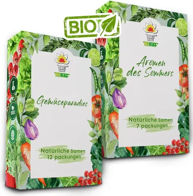 Produktbild von Samen Gemüsesaat Gemüsesamen Gemüsesamenset Gemüsesorten 21 Stück Gemüse Samen Mix Zwiebel Zucchini Karotte Tomate Rettich Gurke