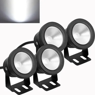 Produktbild von 4x 10W LED Unterwasser Strahler Teich Pool Licht Dimmbarer Flutlicht Spotlight für Garten Landschaft Brunnen Aquarium Beleuchtung, Kaltweiß
