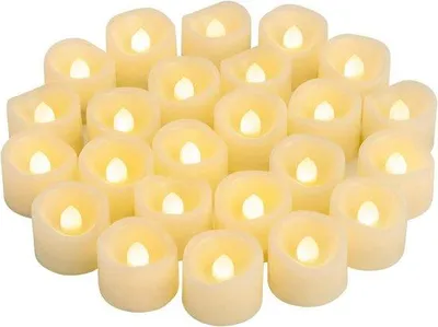 Image de Lampes LED à flamme vacillante - Bougies électriques en vrac à piles pour Halloween, Noël, les mariages - Orange chaud