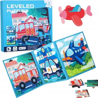 Produktbild von Magnetisches Puzzle - Einsatzfahrzeuge - 3 in 1 Buch - Level 2 - Reisespielzeug ab 3 Jahren