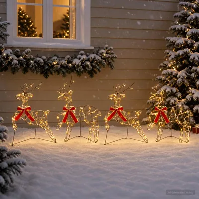 Immagine prodotto di Renna di Natale 4 pz 180 LED Bianco caldo