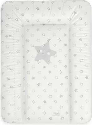 Produktbild von Ceba Baby Wickelauflage 50x70 cm Wickelunterlage Wickeltischauflage - Abwaschbar - Grau Sterne