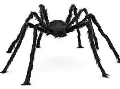 Halloween-Deko 1,5 m Spin, Plüsch, schwarz, für drinnen & draußen