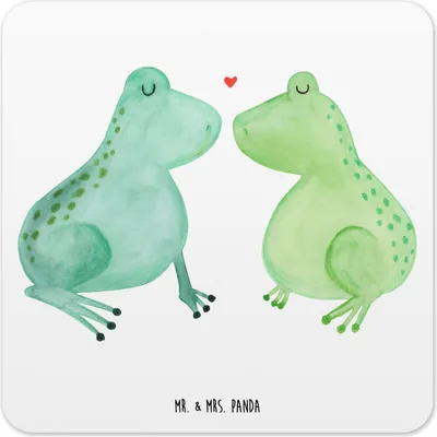 Produktbild von Mr. & Mrs. Panda Flaschenuntersetzer Frosch Liebe 15er Set - Weiß - Geschenk, Coaster, Untersetzer Gläser, Freundin, Küssen, Glas-Untersetzer, für, Partner