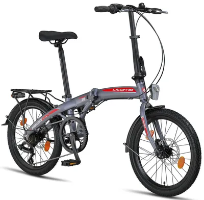 Obrázek produktu pro Licorne Bike Phoenix 2D, 20" hliníkové skládací kolo, kotoučové brzdy, V-brzda, 7 rychlostí, hliníkový rám, světla StVZO, městské, dámské.