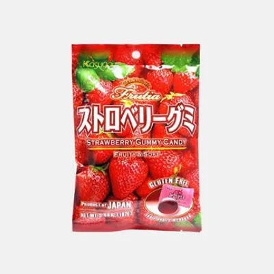 Immagine prodotto di Gomme Kasugai Fruttate e Morbide alla Fragola Senza Glutine 102g