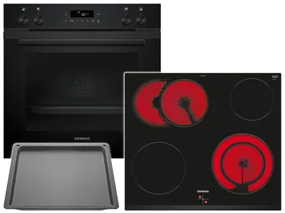 Zdjęcie produktu dla Siemens PQ222KA0BZ (HE271ABB3+EA631GNA1E+HZ631070), Ceramiczna, 4 stref(y), Szkło ceramiczne, Czarny, Dotyk, 58,3 cm