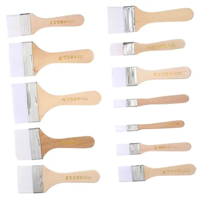 Produktbild von 12 Stück Flache Nylonmalpinsel Klein Präzise Nylonborsten Vielseitig Für Öl- Und Acrylmalerei