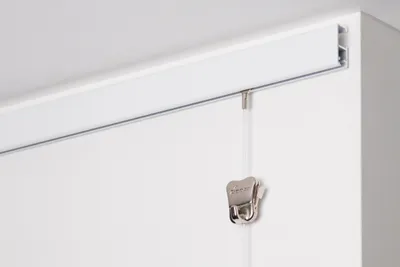 Image de STAS rail pour tableaux - rail pour galeries / cadres / posters - suspension de tableaux - Cliprail pro + câble perlon 150cm + crochet pour tableaux Zipper - 100cm - Blanc