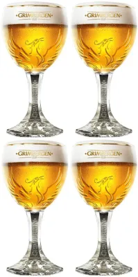 Immagine prodotto di Bicchieri da birra Grimbergen con base, capacità 330 ml - confezione da 4 pezzi