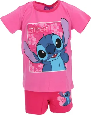 Zdjęcie produktu dla Lilo & Stitch Shortama - Piżama dziecięca i piżama letnia ze 100% bawełny Różowy 6 lat
