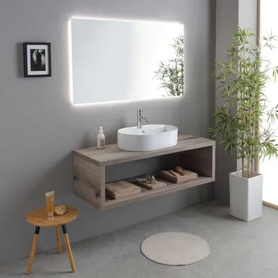 Immagine prodotto di Mobile bagno sospeso 120cm con lavabo ovale bianco | Kyoto
