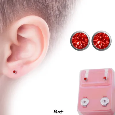 Produktbild von Medizinische Ohrstecker / Gesundheitsstecker / Erstohrstecker Zirkonia von Studex rot