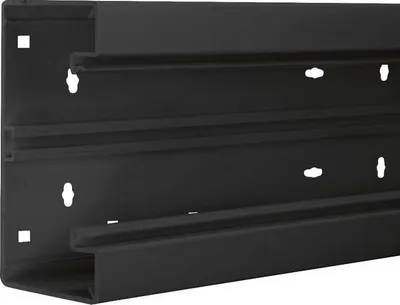 Image de 2 Mètre Partie inférieure du canal de lafet 65x130mm PVC gsw - Tube mural 130x68mm RAL9011 BR6513019011