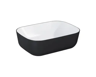 Obrázek produktu pro Umyvadlo na desku Jungborn NONUS DECEM sanitární keramika černá bílá 455 mm