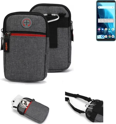 Produktbild von K-S-Trade Holster Gürteltasche kompatibel mit Cubot Note 9 Handy Tasche Schutz Hülle grau Zusatzfächer 1x