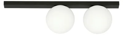 Obrázok produktu pre Nástenná lampa FIT z matnej čiernej ocele a opálového skla