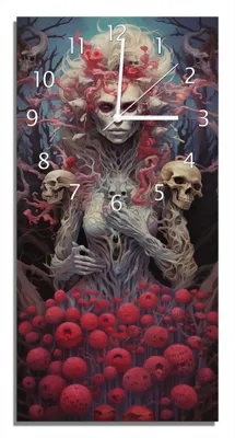 Produktbild von Wallario Design Wanduhr bedruckt, Größe 30 x 60 cm, Motiv: Waldgeist