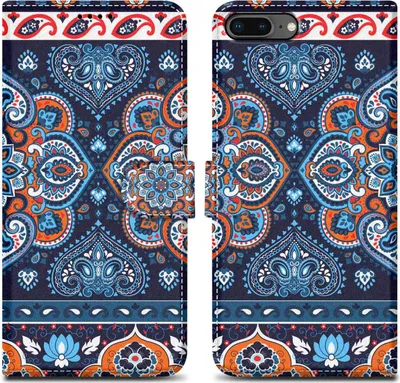 Produktbild von Cadorabo Schutzhülle für Apple iPhone 7 PLUS / 7S PLUS / 8 PLUS Hülle Design Blau Handyhülle Schutzhülle Etui Magnetisch