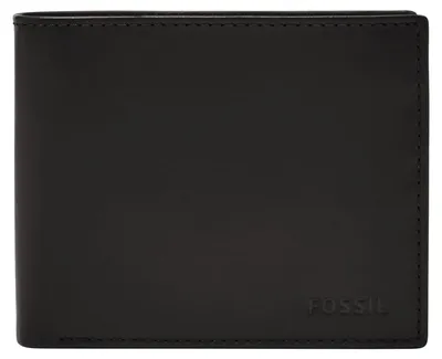 Produktbild von FOSSIL Leder Geldbörse Derrick RFID Large Coin Pocket Bifold Black schwarz