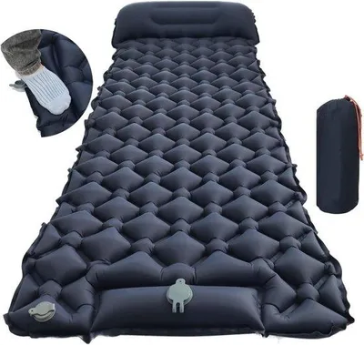Produktbild von Selbstauflaufender Luftmatratze für Einzelperson - marineblau - 190x60x5cm