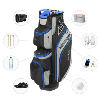 Produktbild von Premium Golf-Tasche von RAIKOU – 14 Fächer, Reißverschlüsse & Hut-Abdeckung