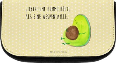 Produktbild von Mr. & Mrs. Panda Organizer Avocado Pfeifen - Gelb Pastell - Geschenk, Necessaire, Abnehmen, Make-Up Tasche, Ernährung, Kosmetiktasche, Kulturbeutel, Kulturtasche, Diät