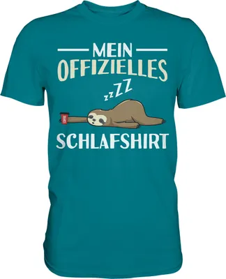 Produktbild von Offizielles Schlafshirt Nachthemd Schlafanzug Pyjama Faultier T-Shirt – Diva Blue / M