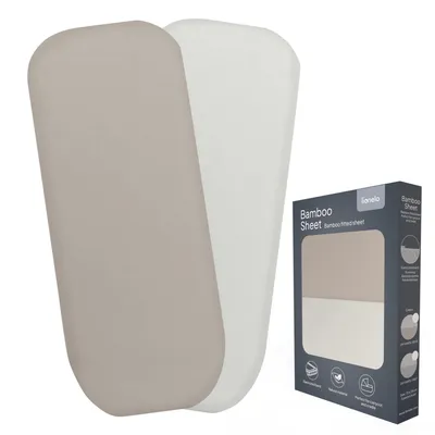 Immagine prodotto di Lionelo Baby Lenzuolo di bambù per culle e lettini, 2 pezzi (set), 70x28 - Bianco Beige
