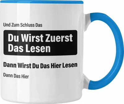 Produktbild von Trendation - Lustiger Spruch Tasse Du Wirst Erst Das Lesen Bürotasse Arbeit Gadget Sprüche Kollege Kollegin (Blau)