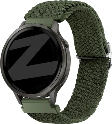 Produktbild von Bandz geflochtenes Nylonband (18mm) - Geeignet für Garmin Vivoactive 4s / Vivomove 3s / Venu 2s / Venu 3s / Forerunner 255s / Forerunner 265s / Venu 4 - 41mm - Grün
